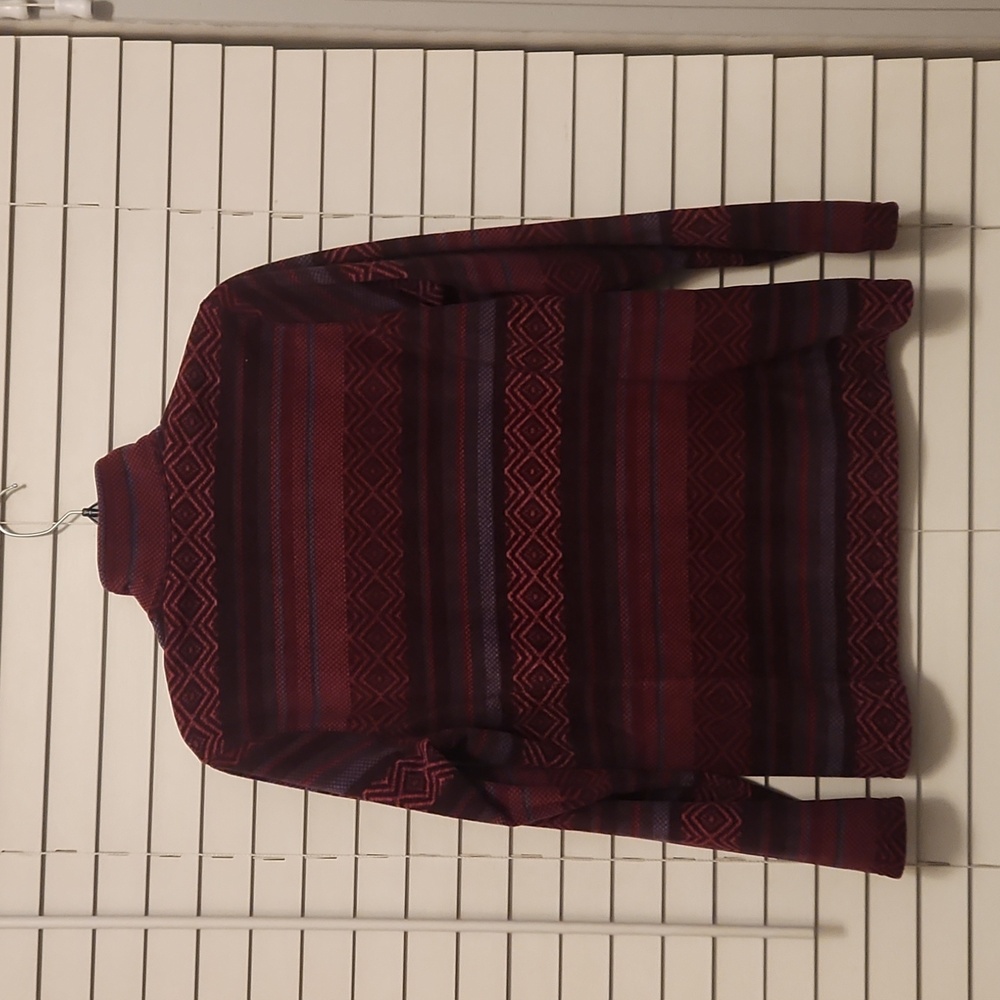 Eddie Bauer Quarter Zip Burgundy & Purple Soft Pullover Size Small - Picture 7 of 7